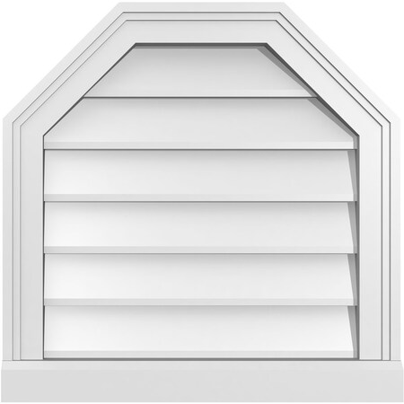 Ekena Millwork Octagonal Top Surface Mount PVC Gable Vent w/ 2"W x 2"P Brickmould Sill Frame, 20"W x 20"H GVPOT20X2003SN